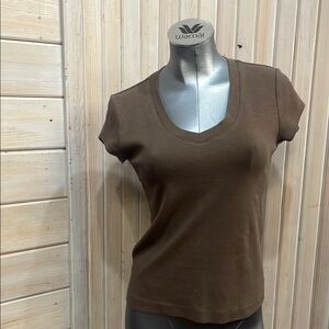 Chico's Brown Fitted Short Sleeve Tee